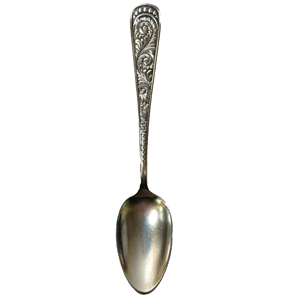 Vintage 1847 Rogers Bro Silver Spoon 4.5'' Tall Spiral Leaves Souvenir Spoon